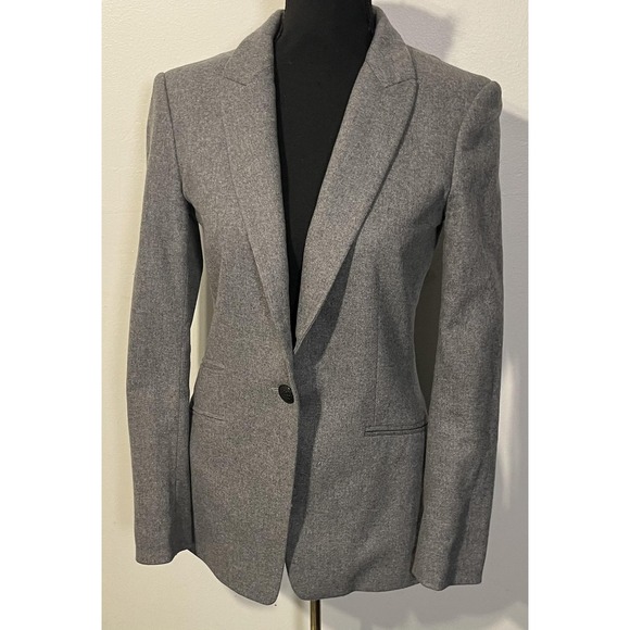 Rag & Bone Blazer Womens 0 Gray One Button Notch Lapel Lined Jacket Tailored - Picture 2 of 10
